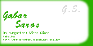 gabor saros business card