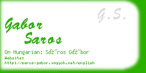 gabor saros business card